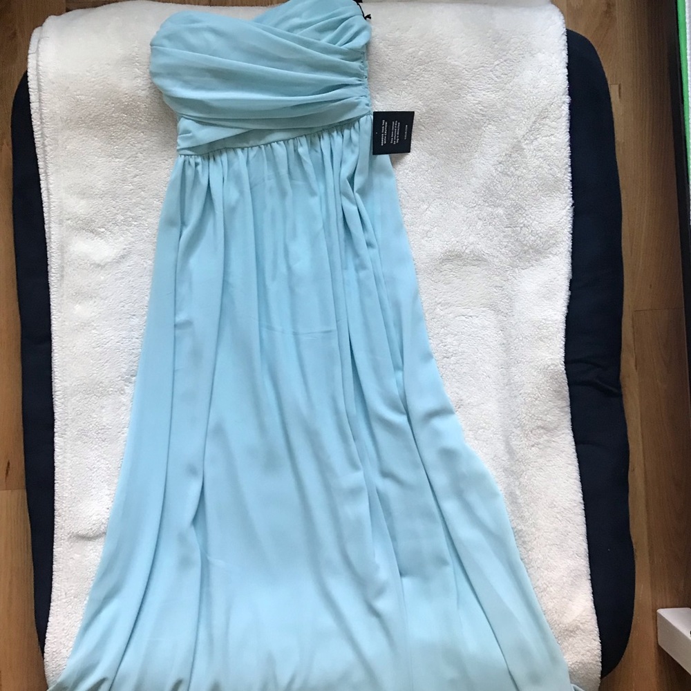 Lulu's Baby Blue Sleeveless Sweetheart Long Dress
